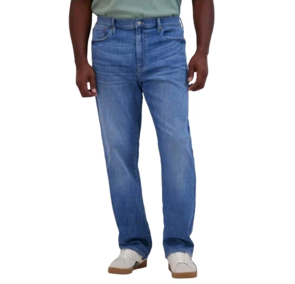 Lucky Brand Mens 223 Straight Stretch Classic 5-Pocket 40x32 Lt Blue Denim Jeans